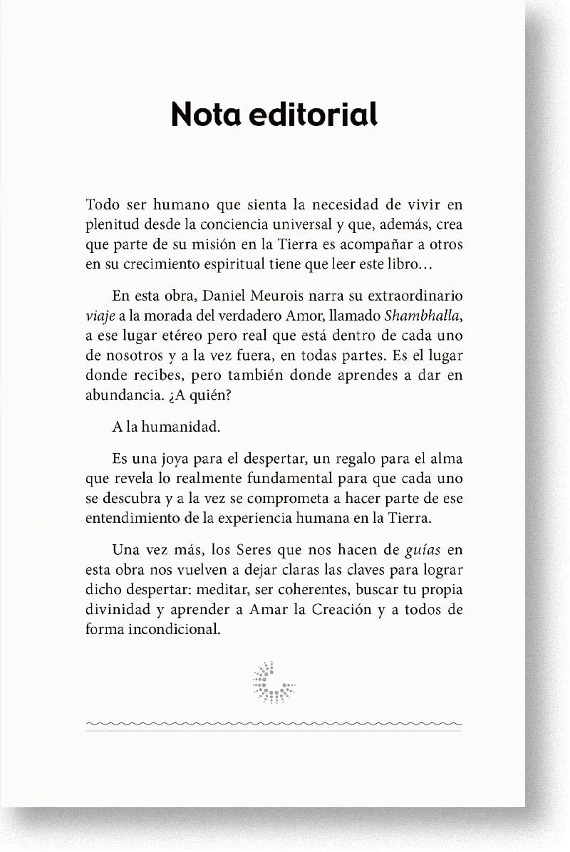 Nota editorial del libro Viaje a Shamballa